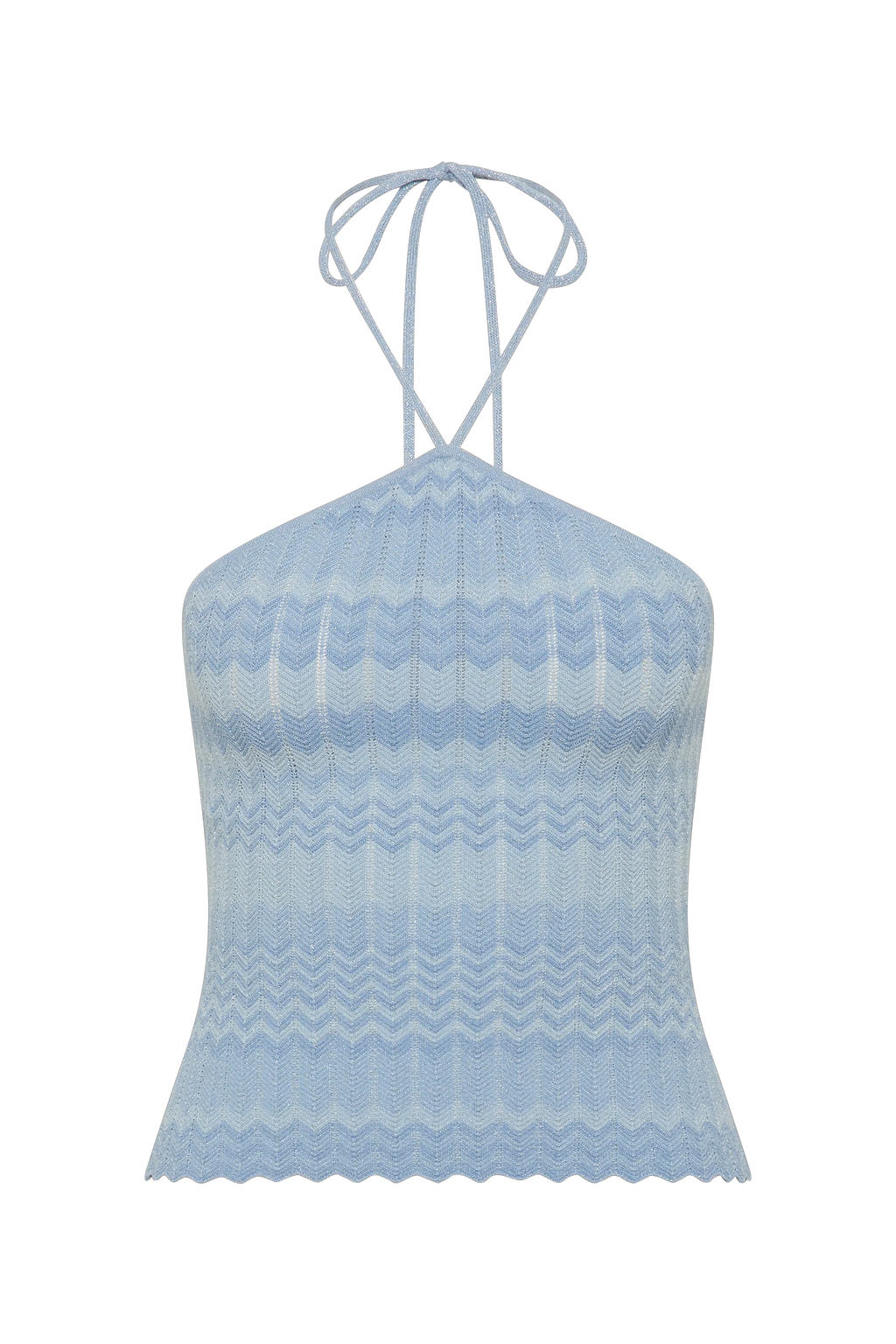 Ria Top Light Blue Chevron - Final Sale