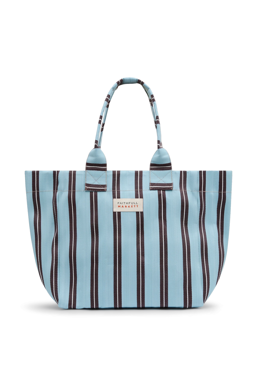 MARKÉTT Tote Bag Stripe Aqua Chocolate - Final Sale