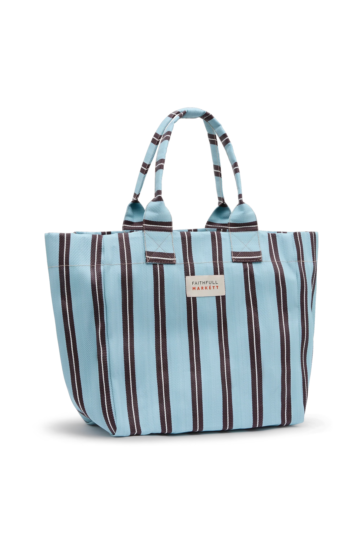 MARKÉTT Tote Bag Stripe Aqua Chocolate - Final Sale