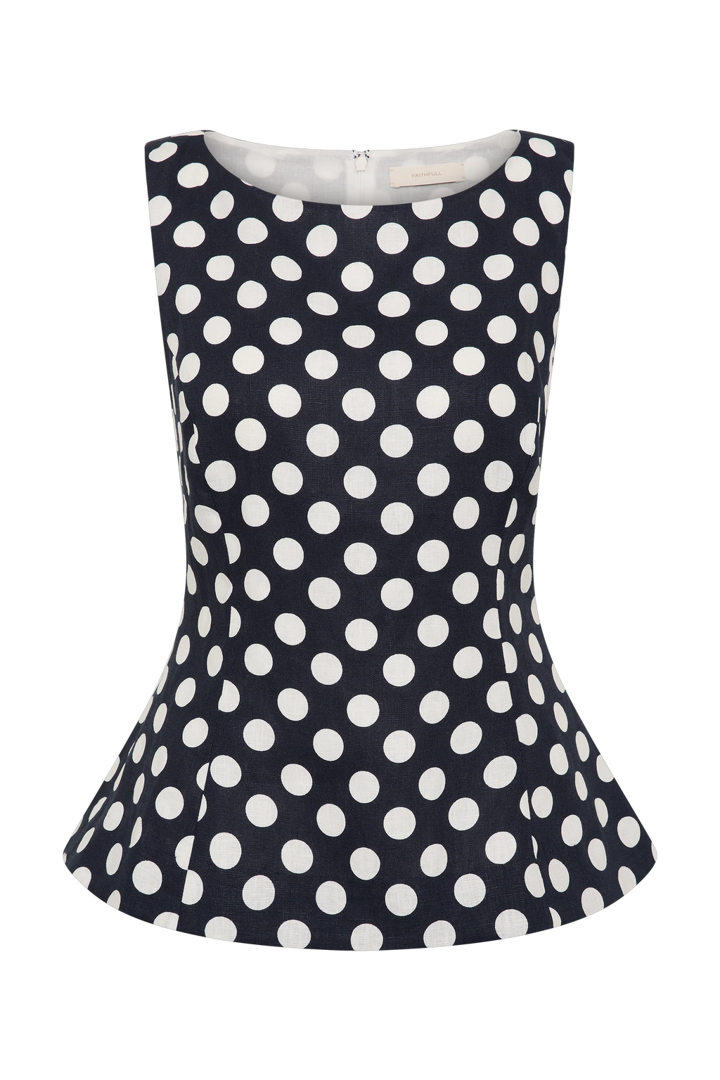 Ana Top Vintage Navy White Dot
