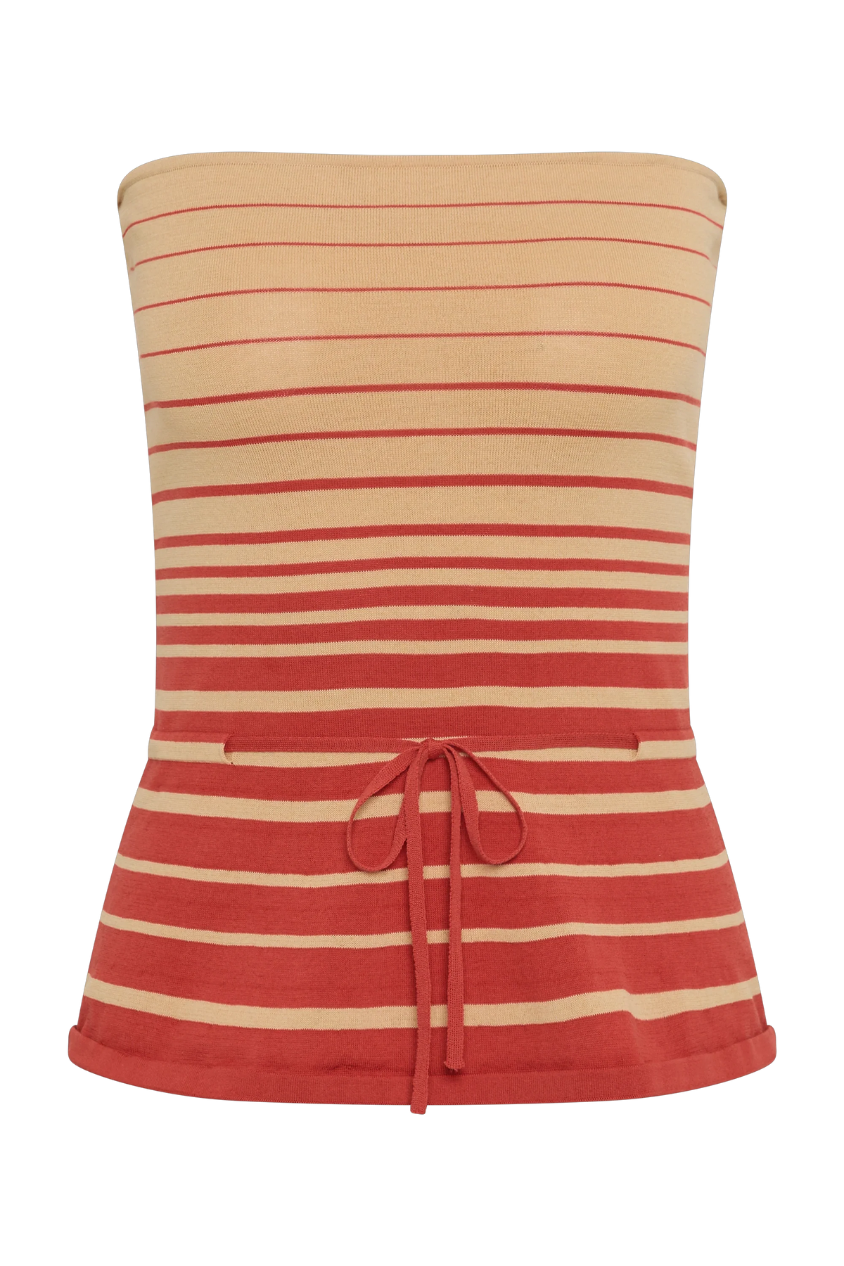 Casia Top Accordion Stripe Amber Fawn - Final Sale