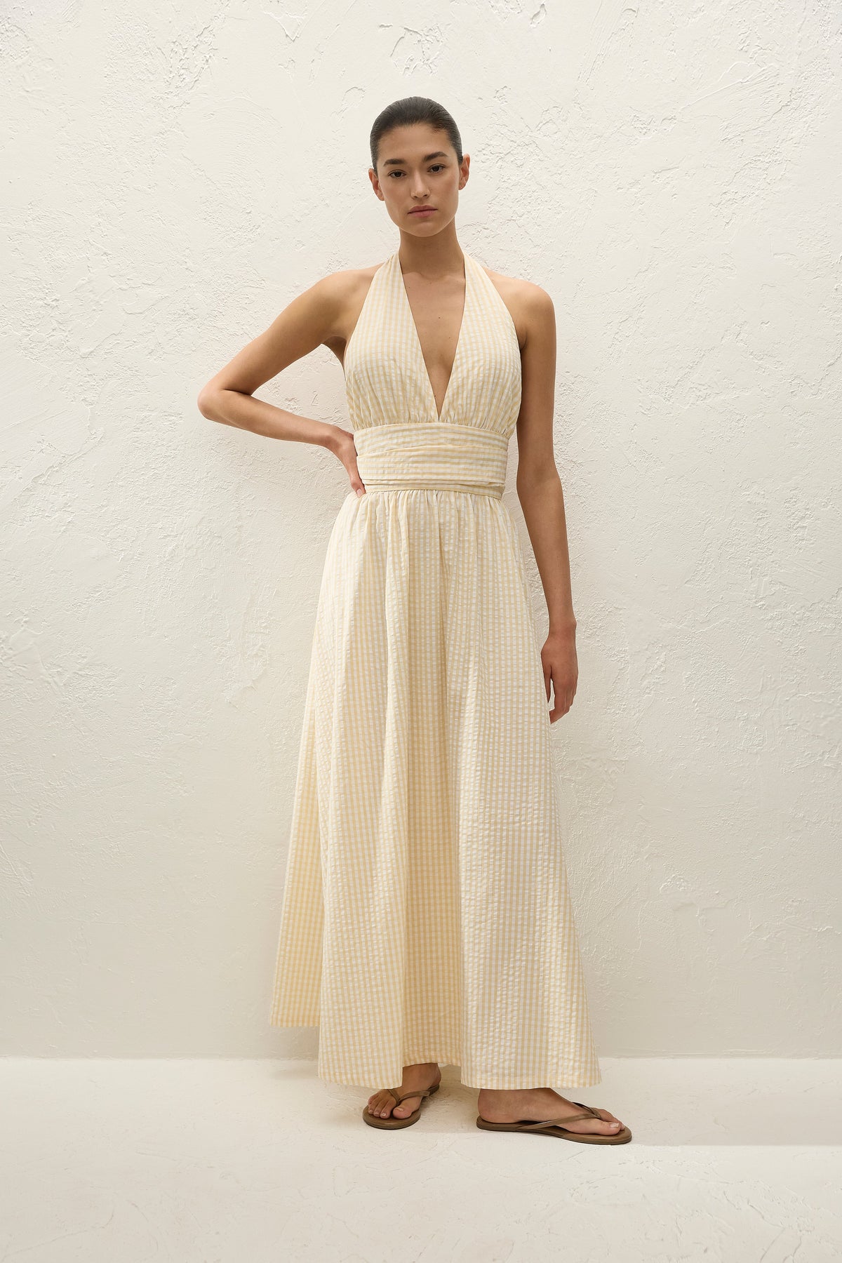 Lido Maxi Dress Butter Textured Gingham