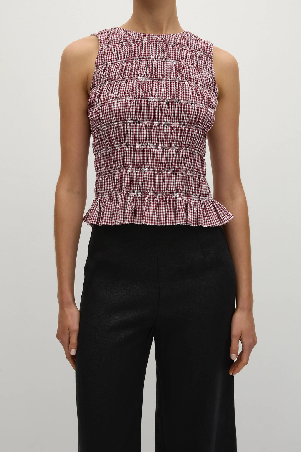 Heidi Top Gingham Red - Final Sale