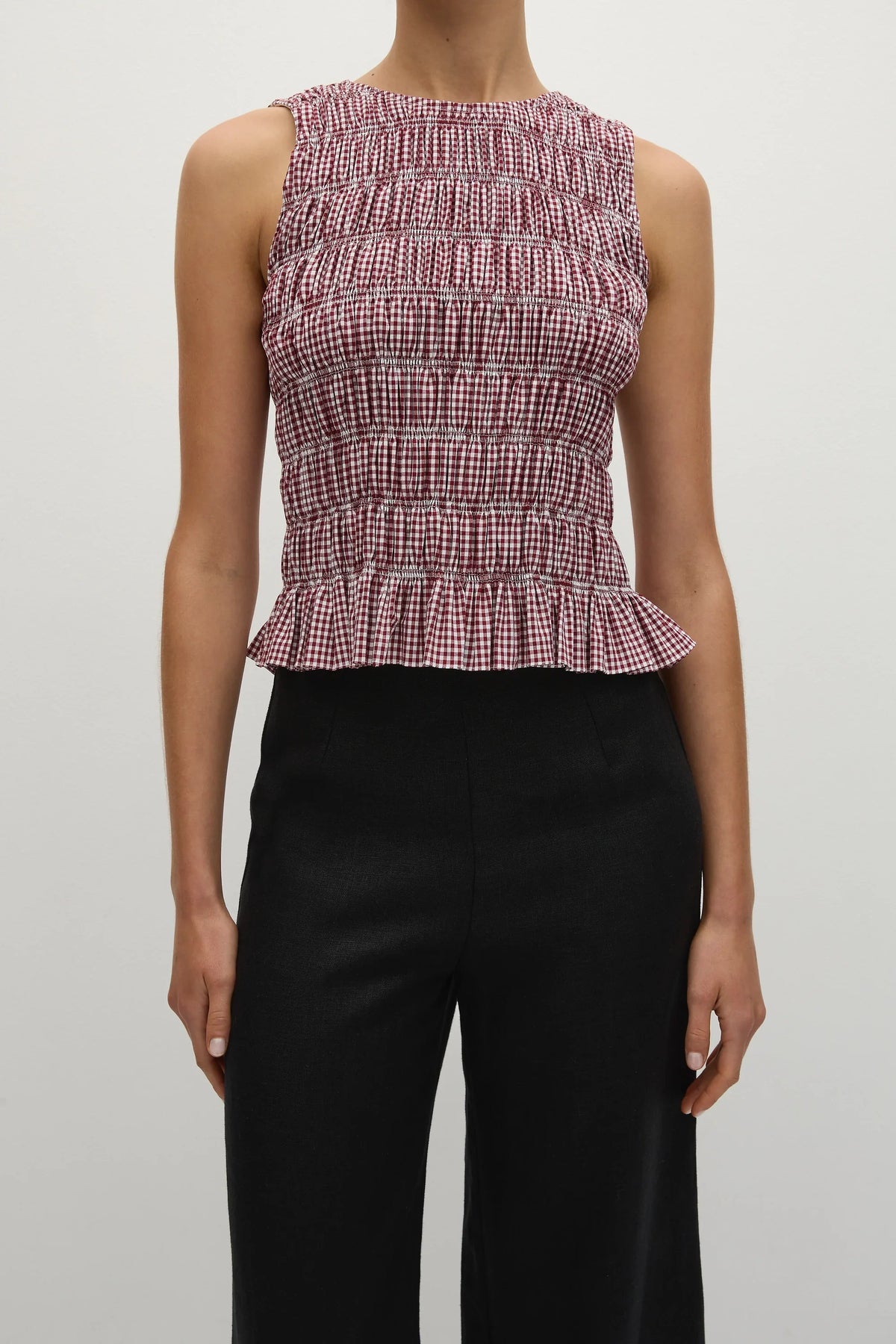 Heidi Top Gingham Red - Final Sale