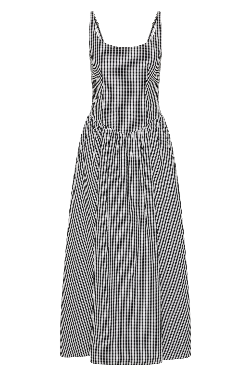 Chiara Midi Dress Black Textured Gingham - Final Sale