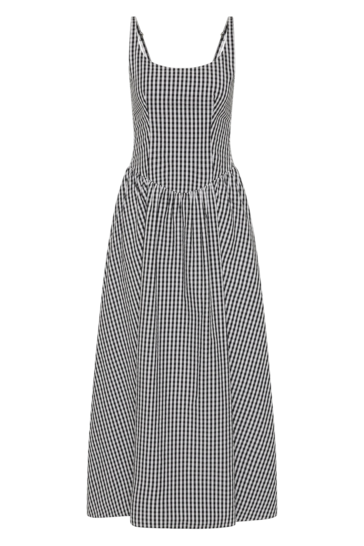 Chiara Midi Dress Black Textured Gingham - Final Sale