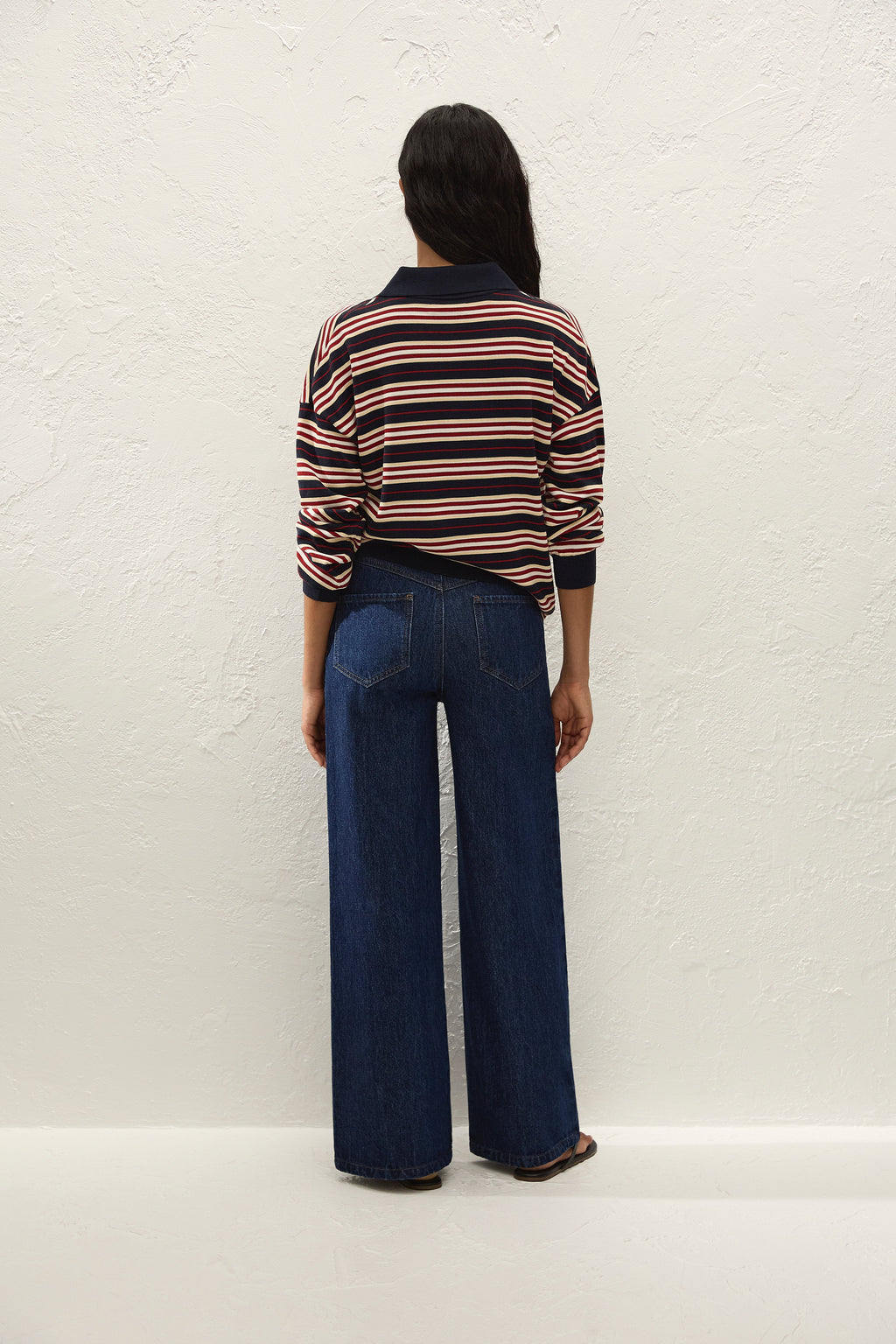 Harlow Oversized Polo Cila Stripe Navy