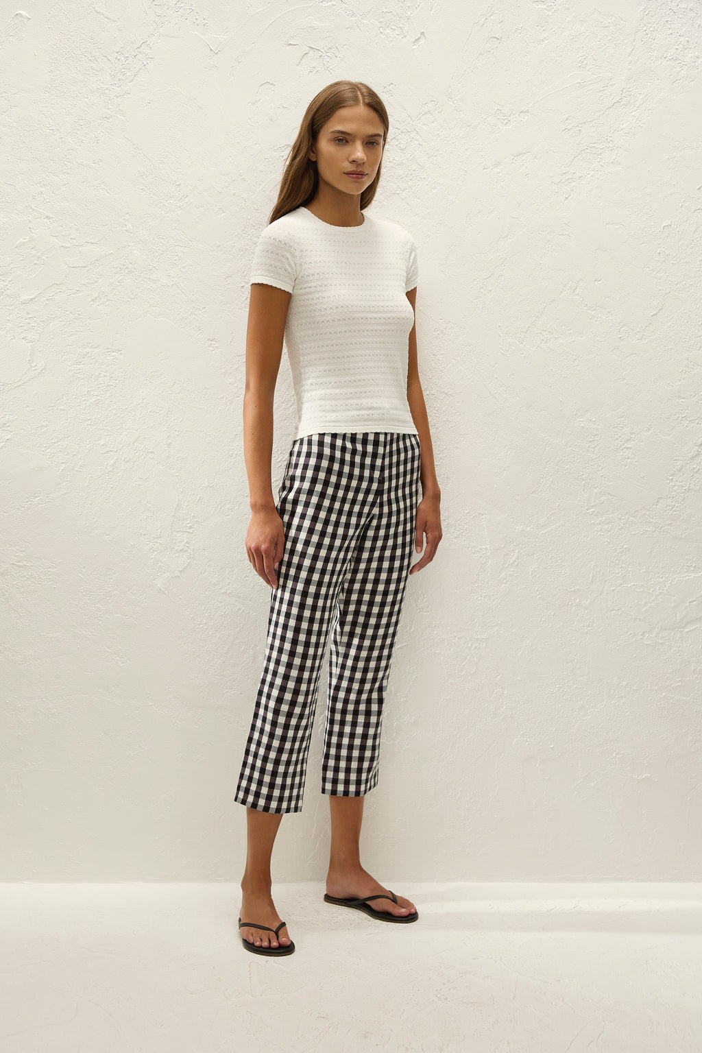 Iria Capri Pant Gingham Black
