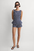Ana Top Vintage Navy White Dot