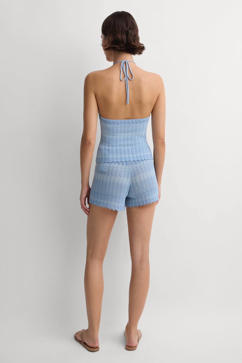 Ria Top Light Blue Chevron - Final Sale
