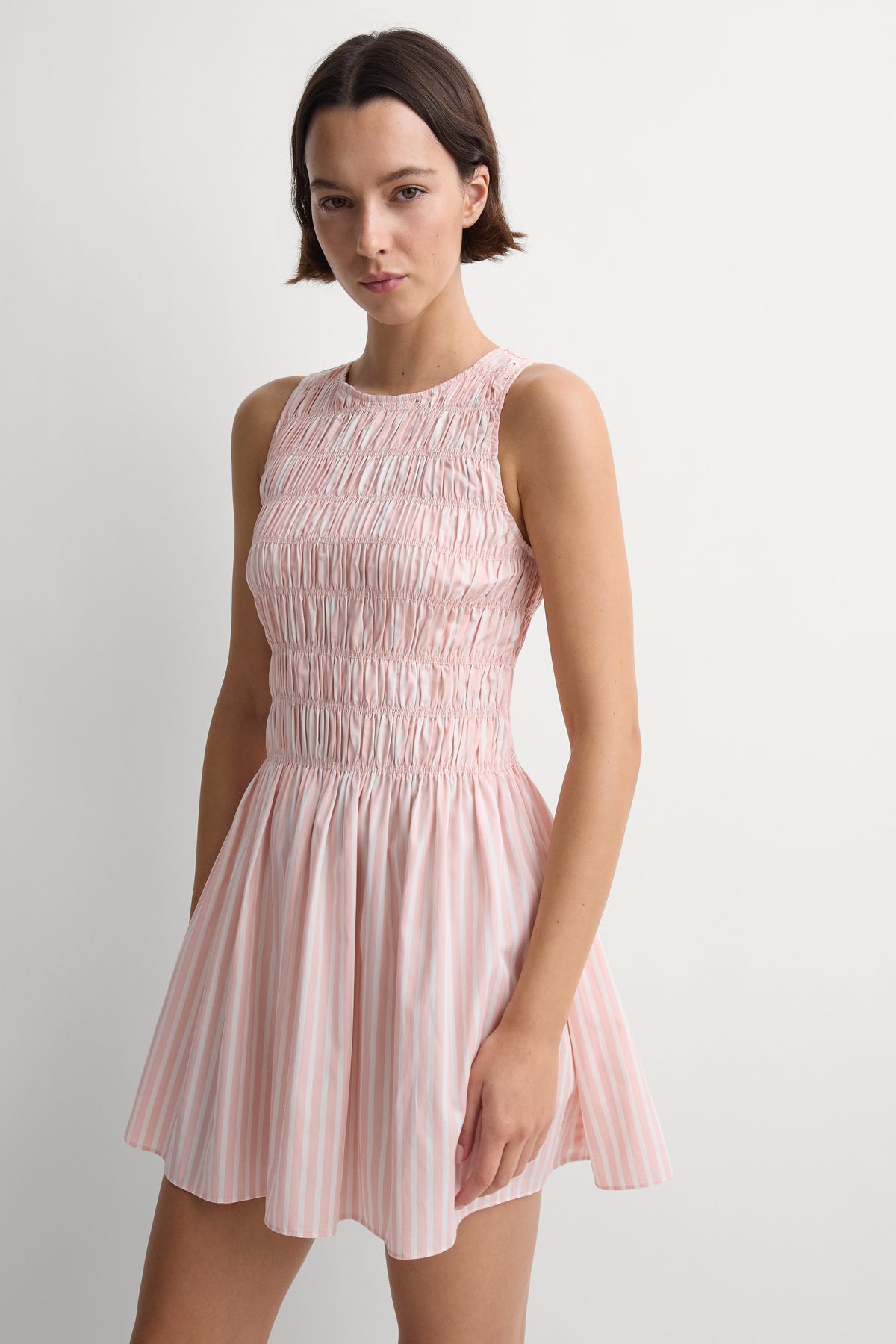 Heidi Mini Dress Carmen Stripe Peony White - Final Sale
