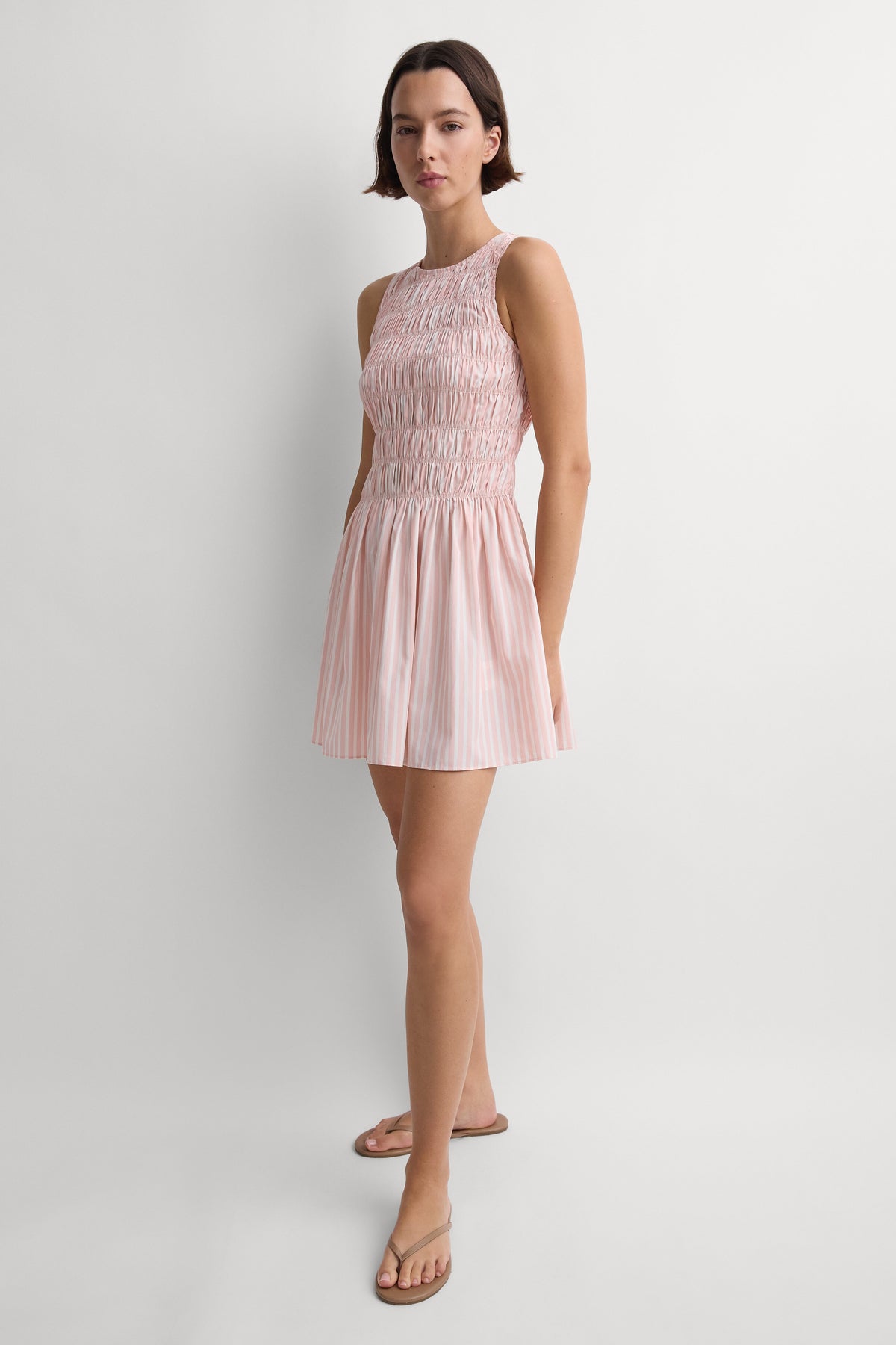 Heidi Mini Dress Carmen Stripe Peony White - Final Sale