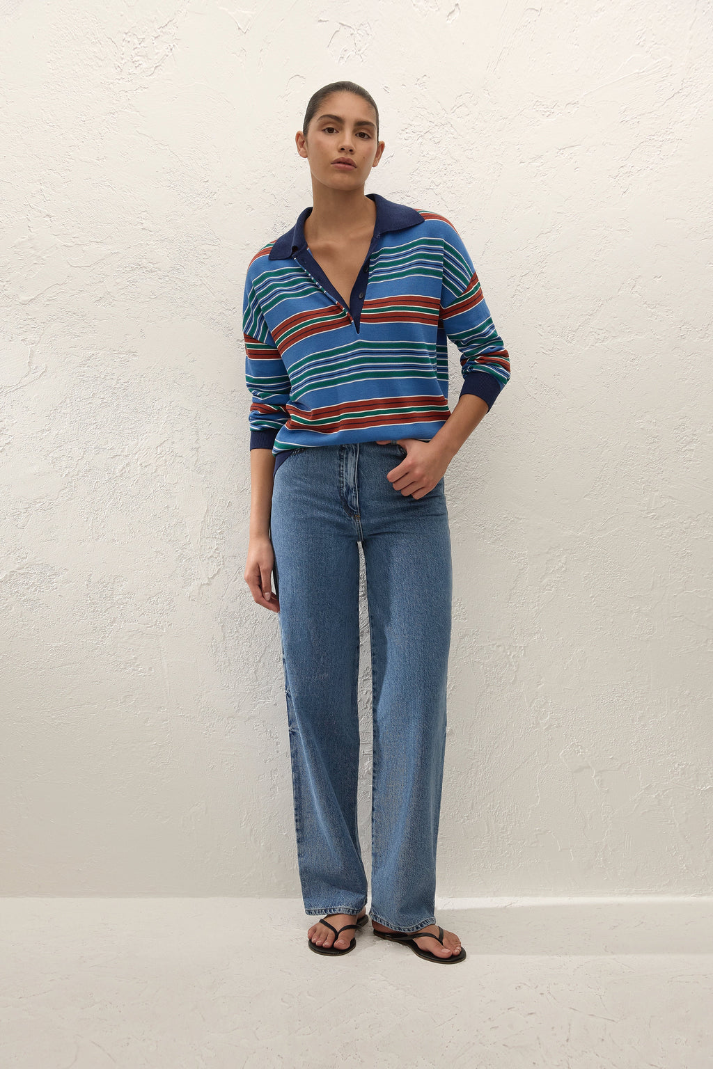 Harlow Oversized Polo Juan Stripe