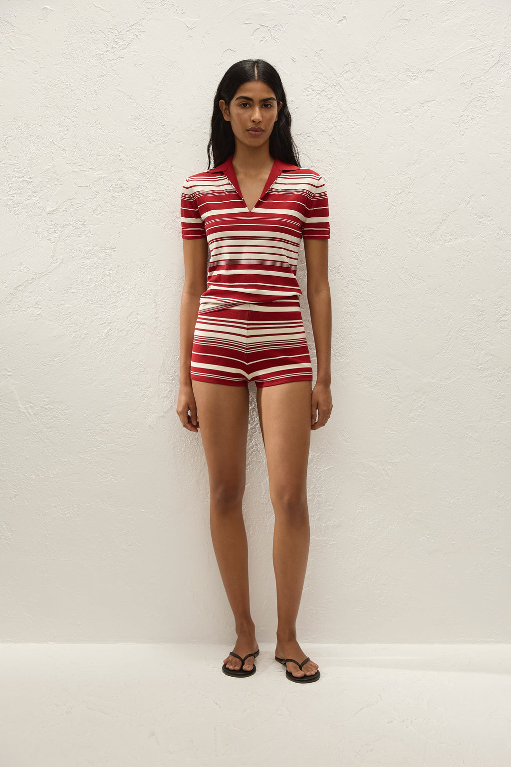 Playa Mini Short Valdemar Stripe Red Ochre