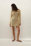 Micah Mini Dress Wheat - Final Sale