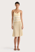 Citara Drawstring Skirt Butter Stripe - Final Sale