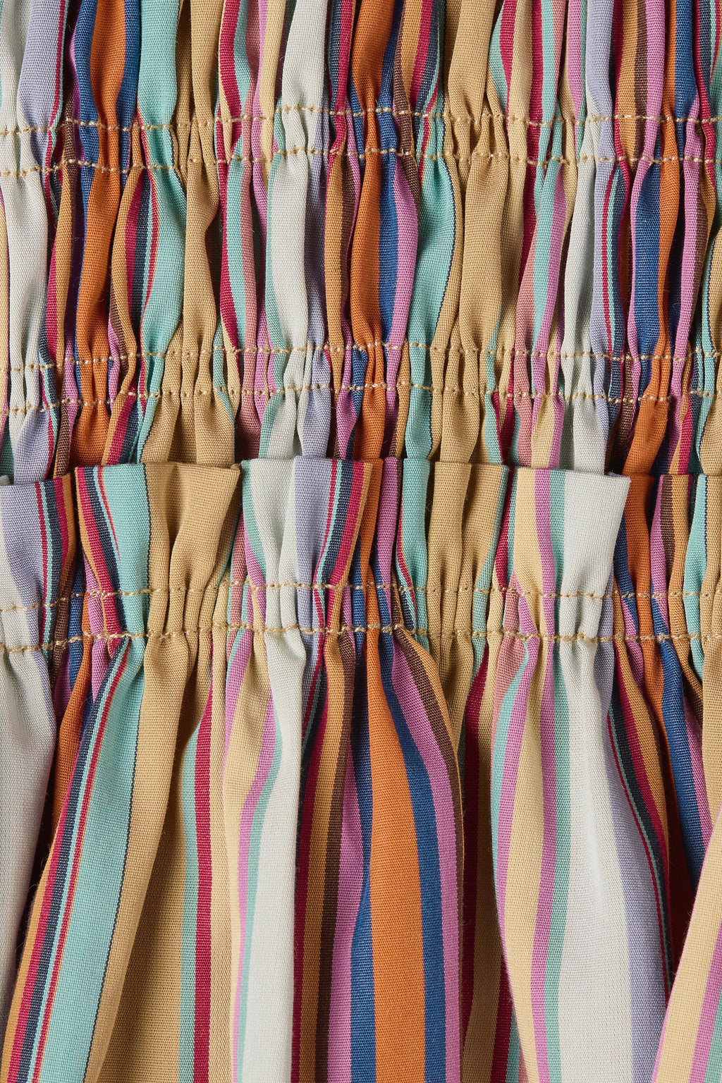 Anniken Maxi Dress Agua Stripe Mustard - Final Sale