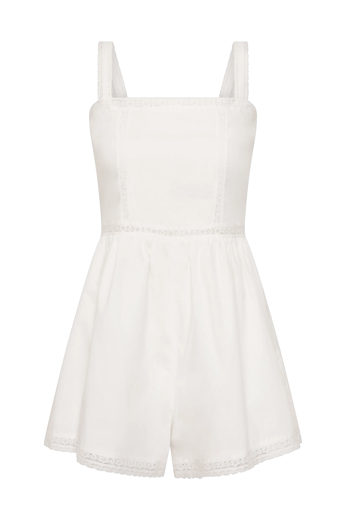 Emilia Playsuit Fresco Lace White - Final Sale