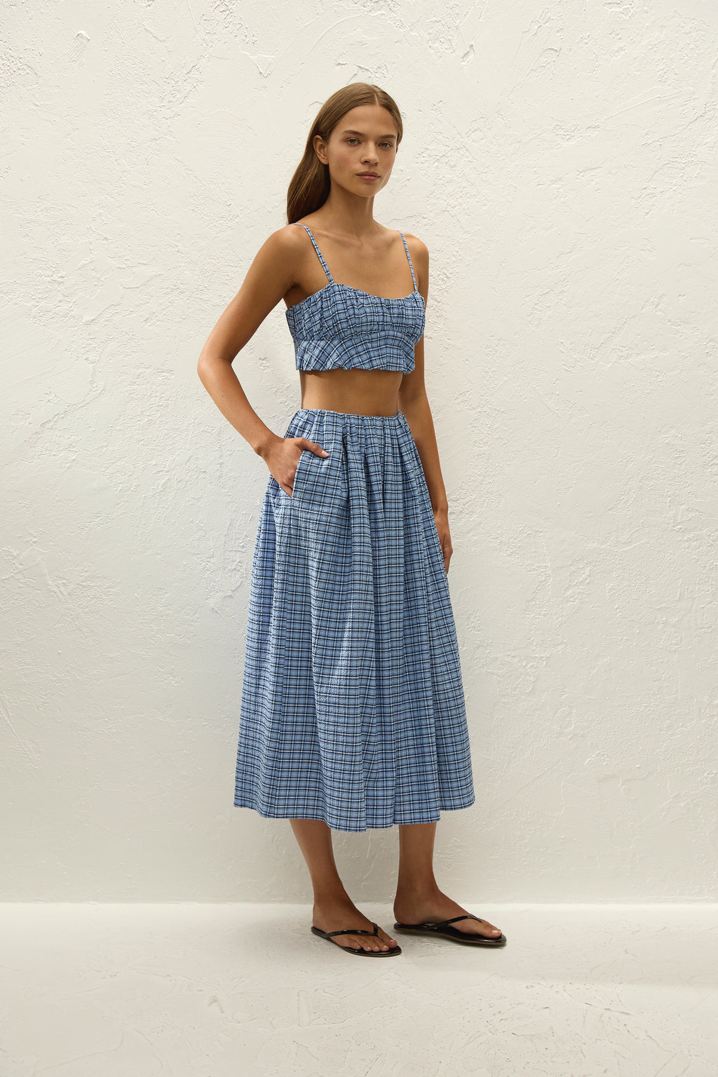 Agora Skirt Vintage Blue Check