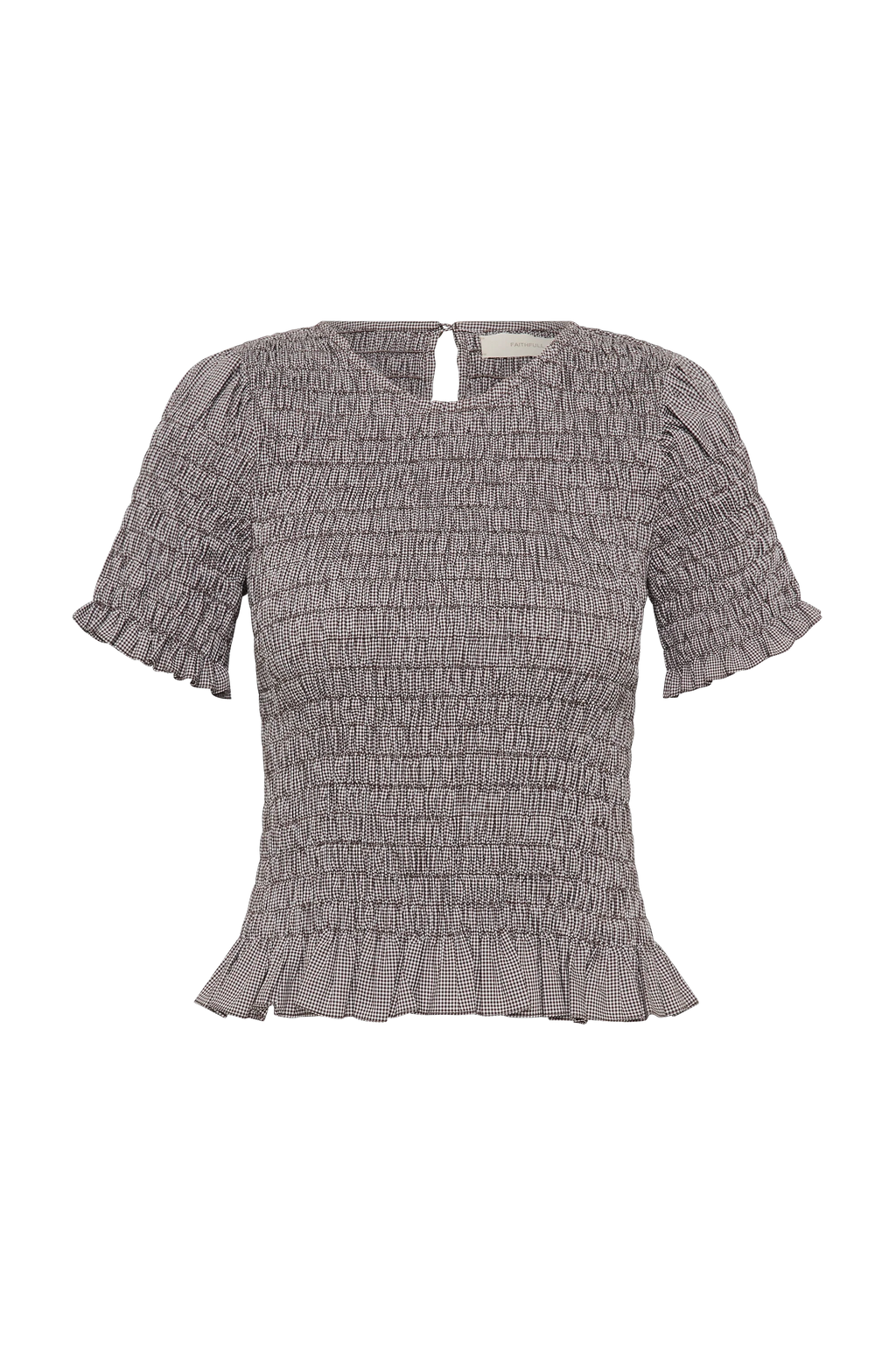 Edda Top Hanne Gingham Espresso - Final Sale