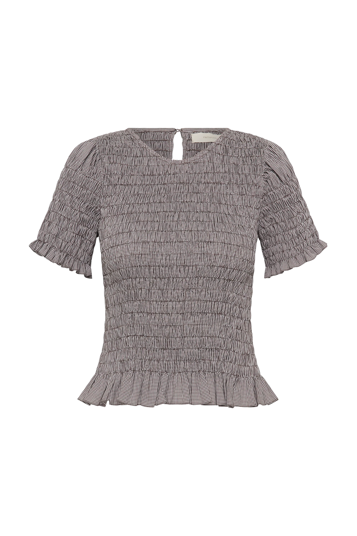 Edda Top Hanne Gingham Espresso - Final Sale
