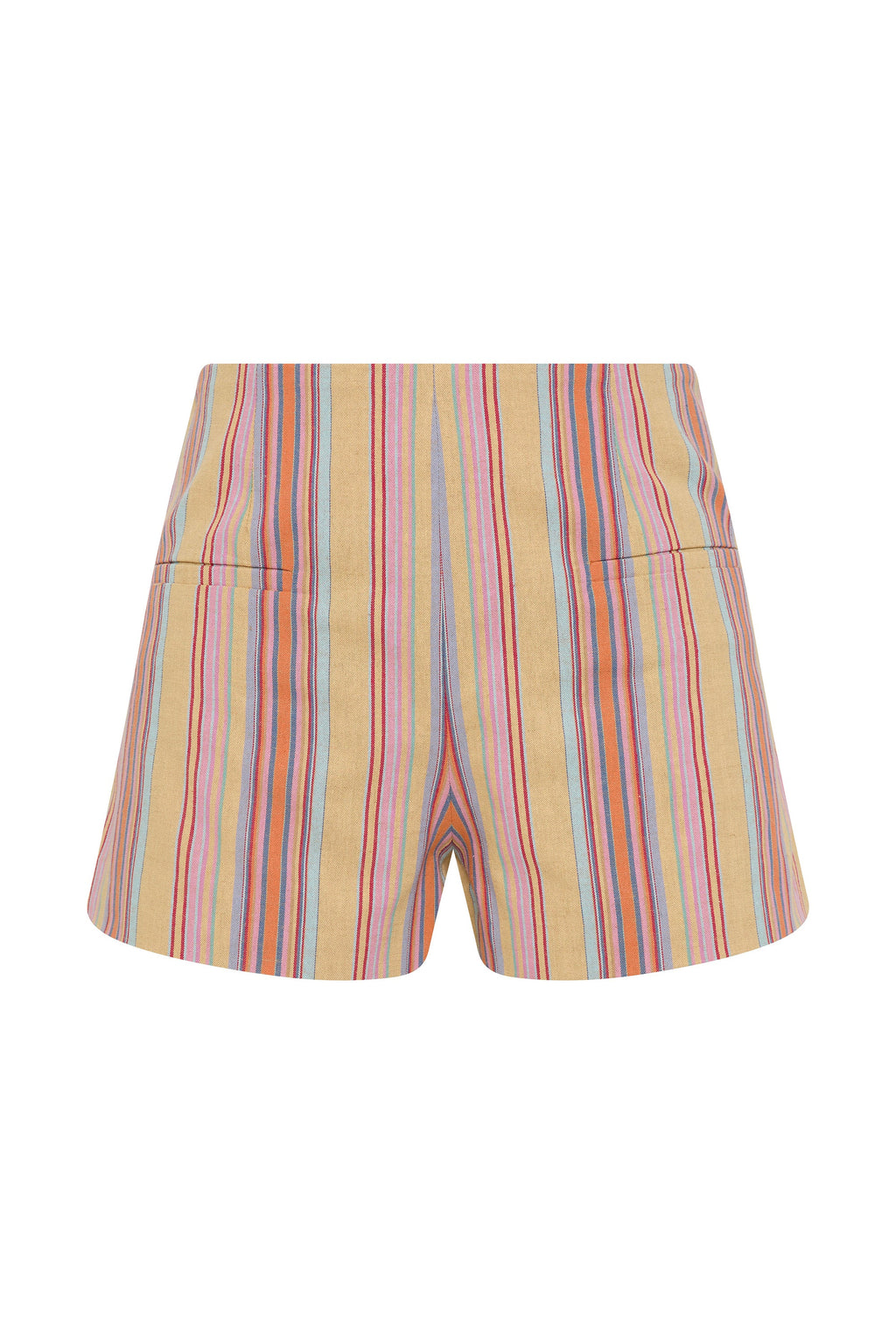 Aurora Mini Short Agua Stripe Mustard - Final Sale