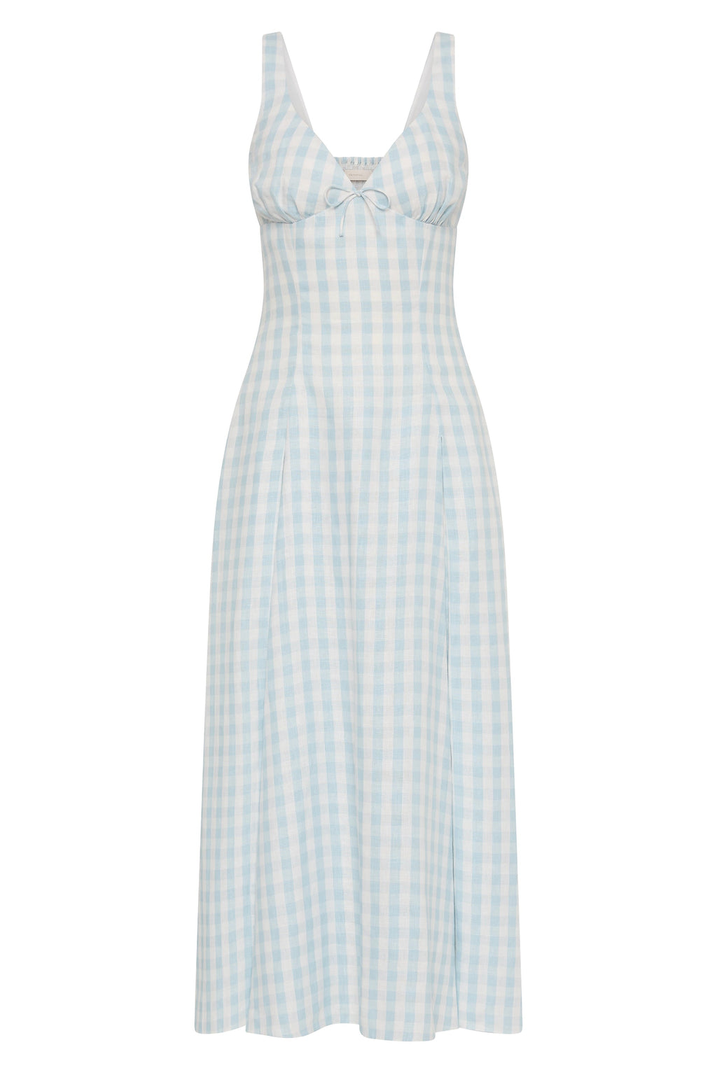 Adalee Midi Dress Gingham Sky Blue