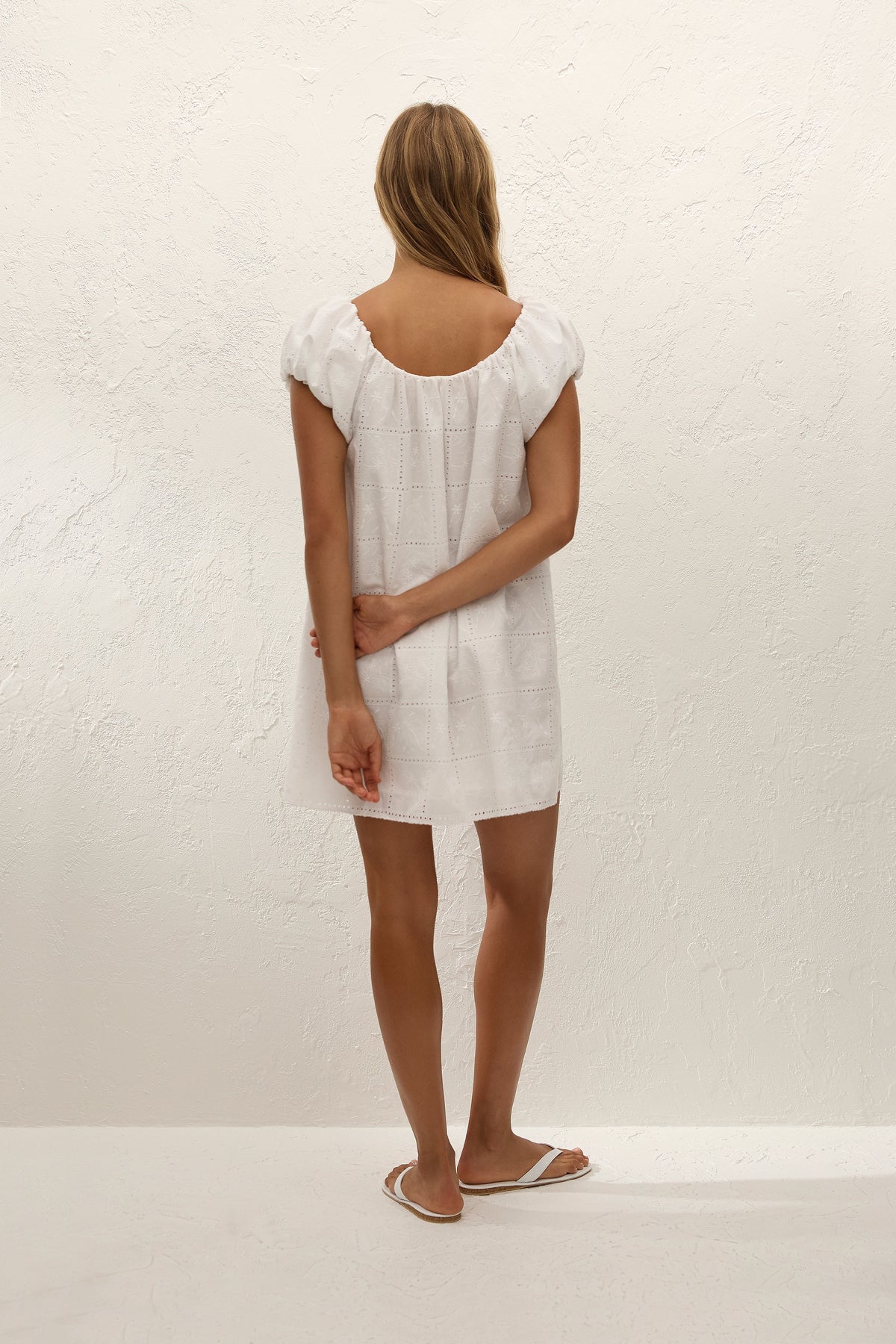 Serafina Mini Dress Handkerchief Broderie White