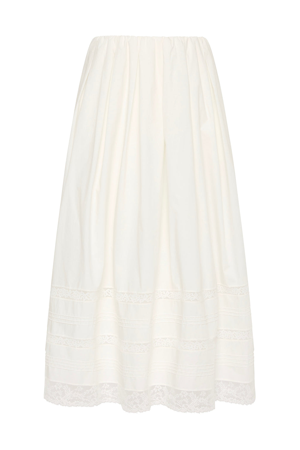 Lyon Midi Skirt Ixora Lace White