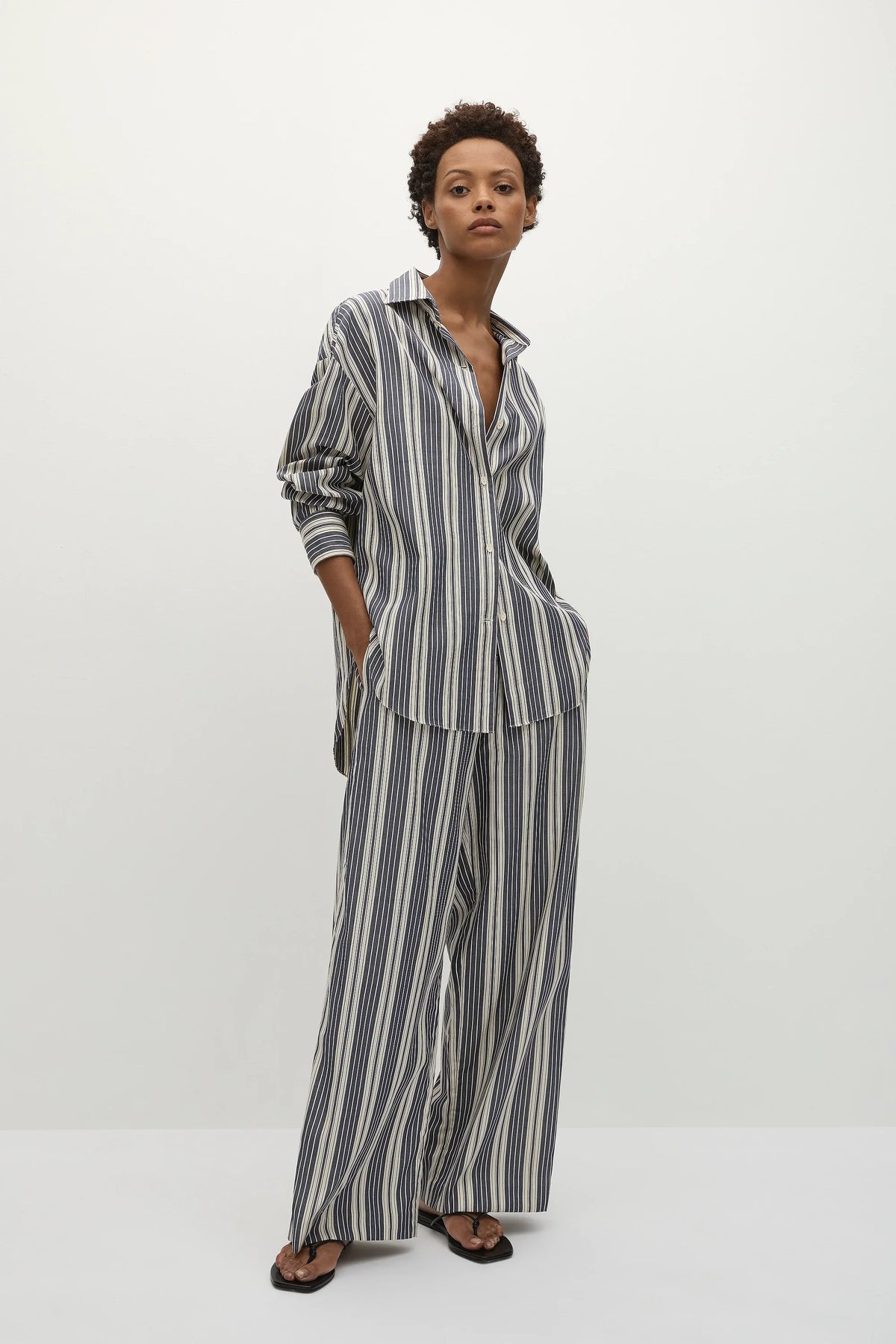 Rena Pant Antique Navy Stripe - Final Sale