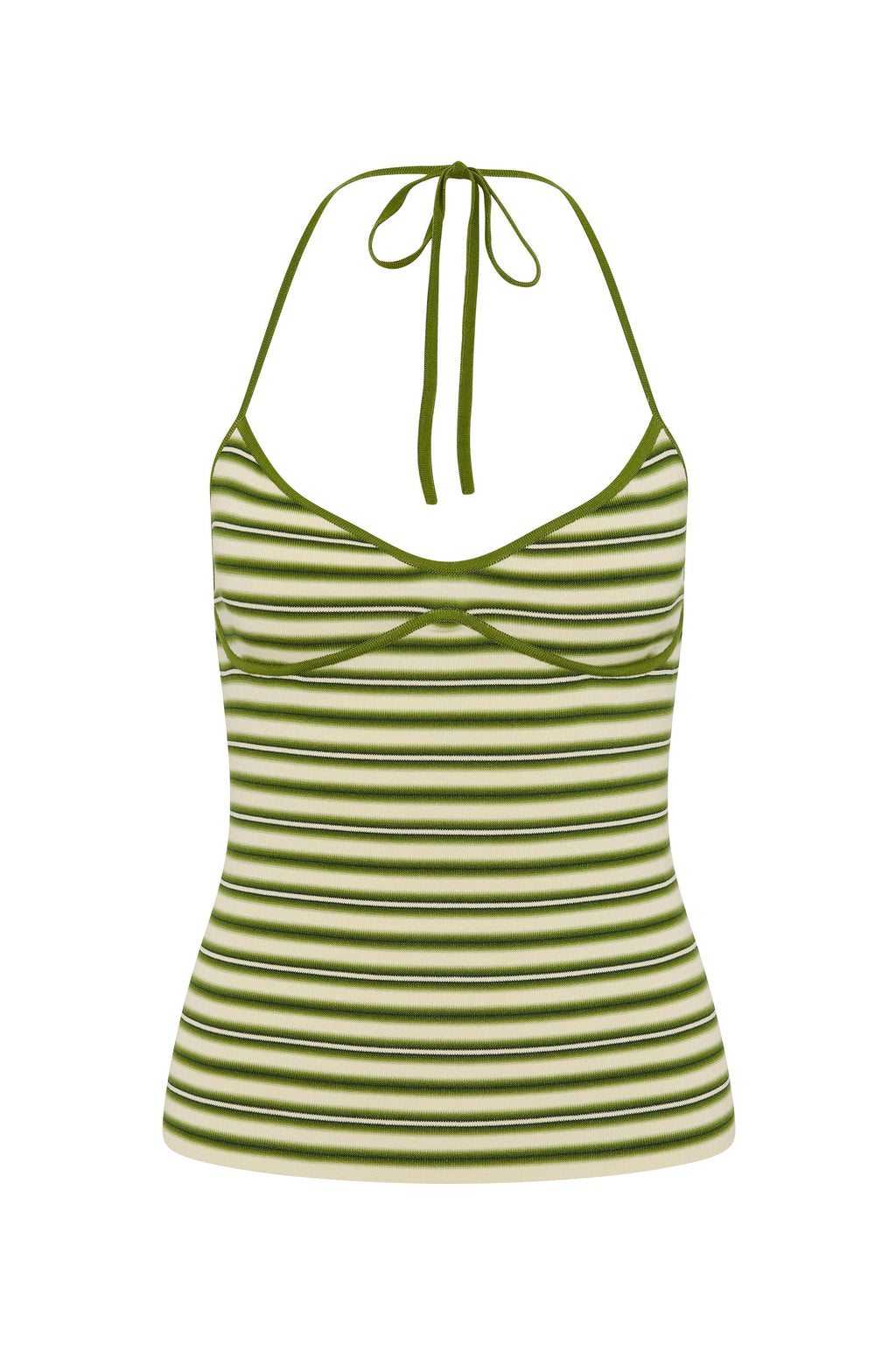 Citara Halter Top Ombre Stripe Micro Juniper - Final Sale