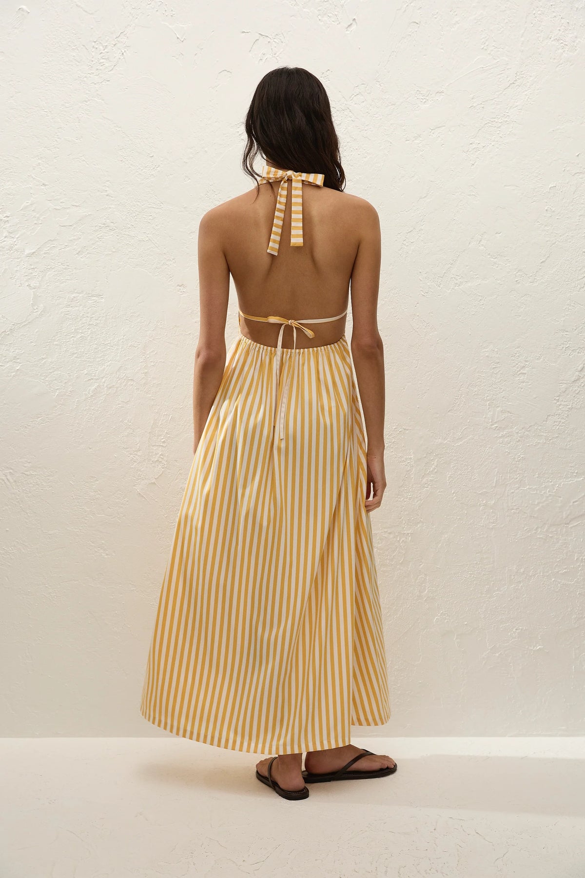 Ermita Midi Dress Orozco Stripe Mustard - Final Sale