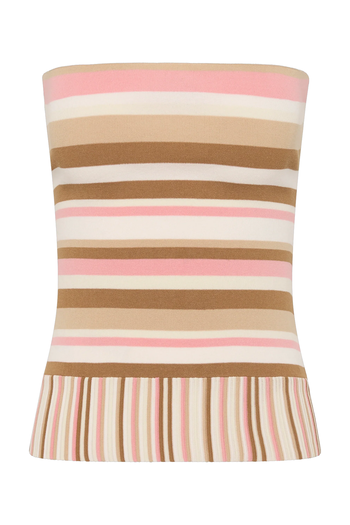 Citara Strapless Top Puce Sepia Stripe - Final Sale