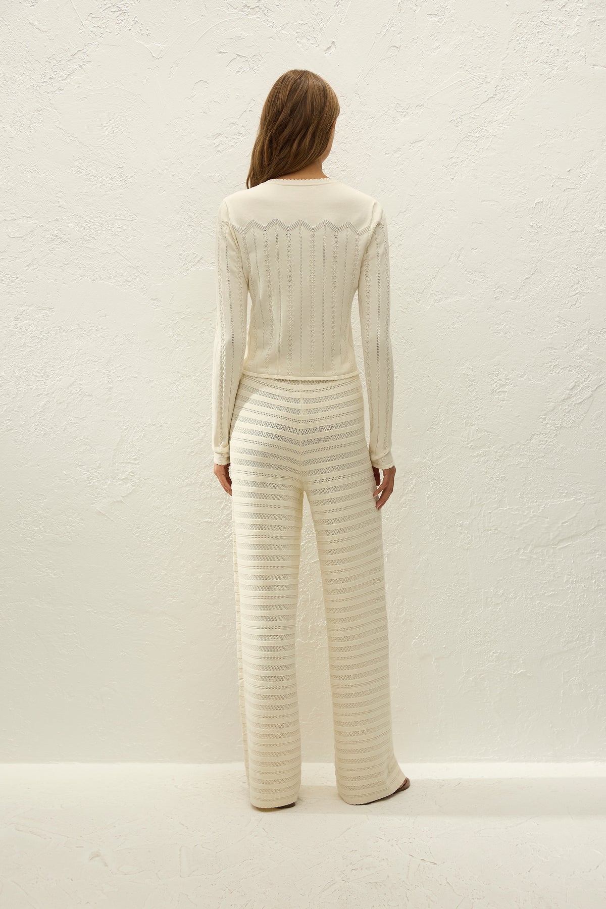 Selly Cardigan Maja Pointelle Vintage White