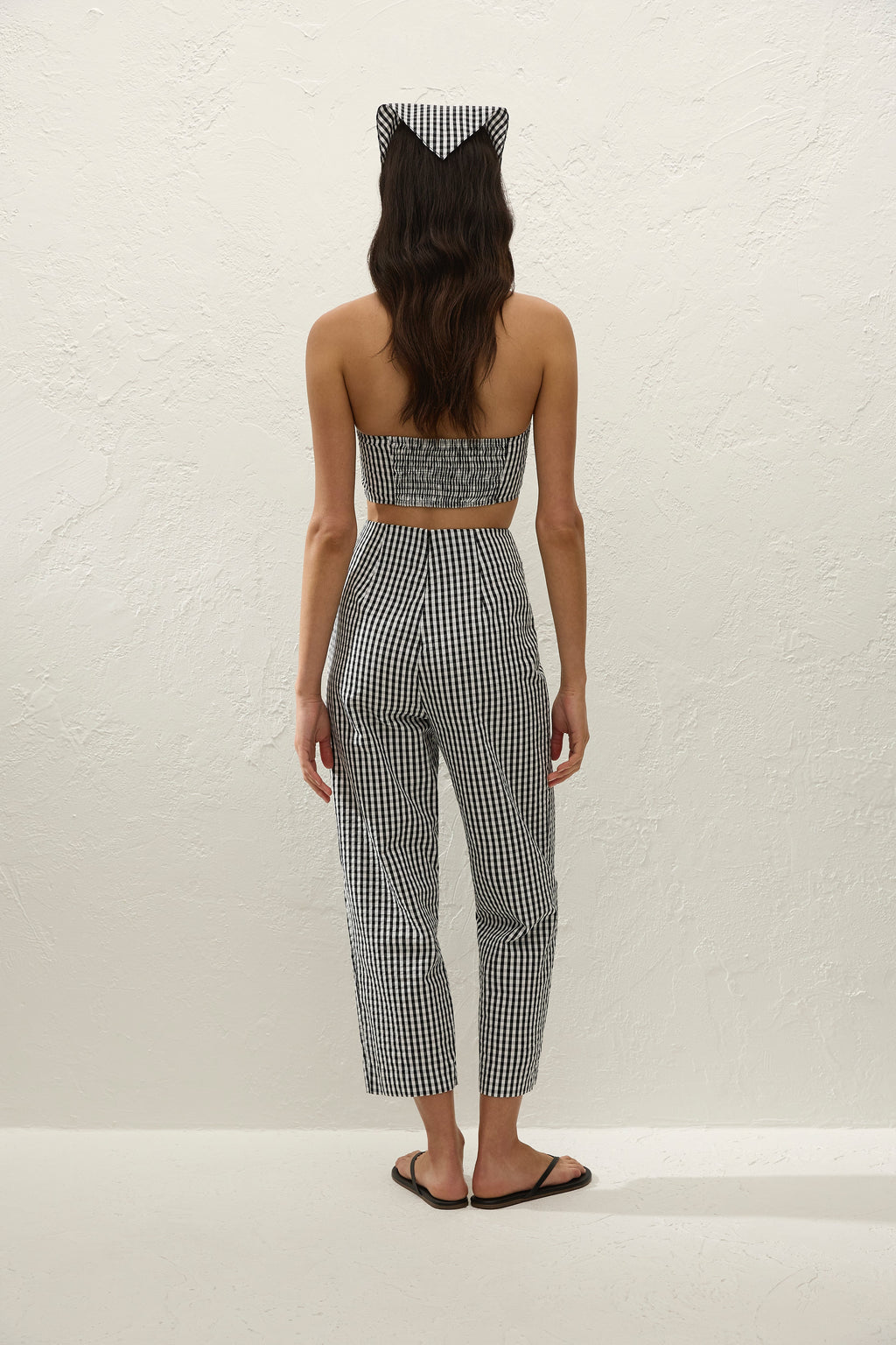 Claudine Pant Black Textured Gingham - Final Sale