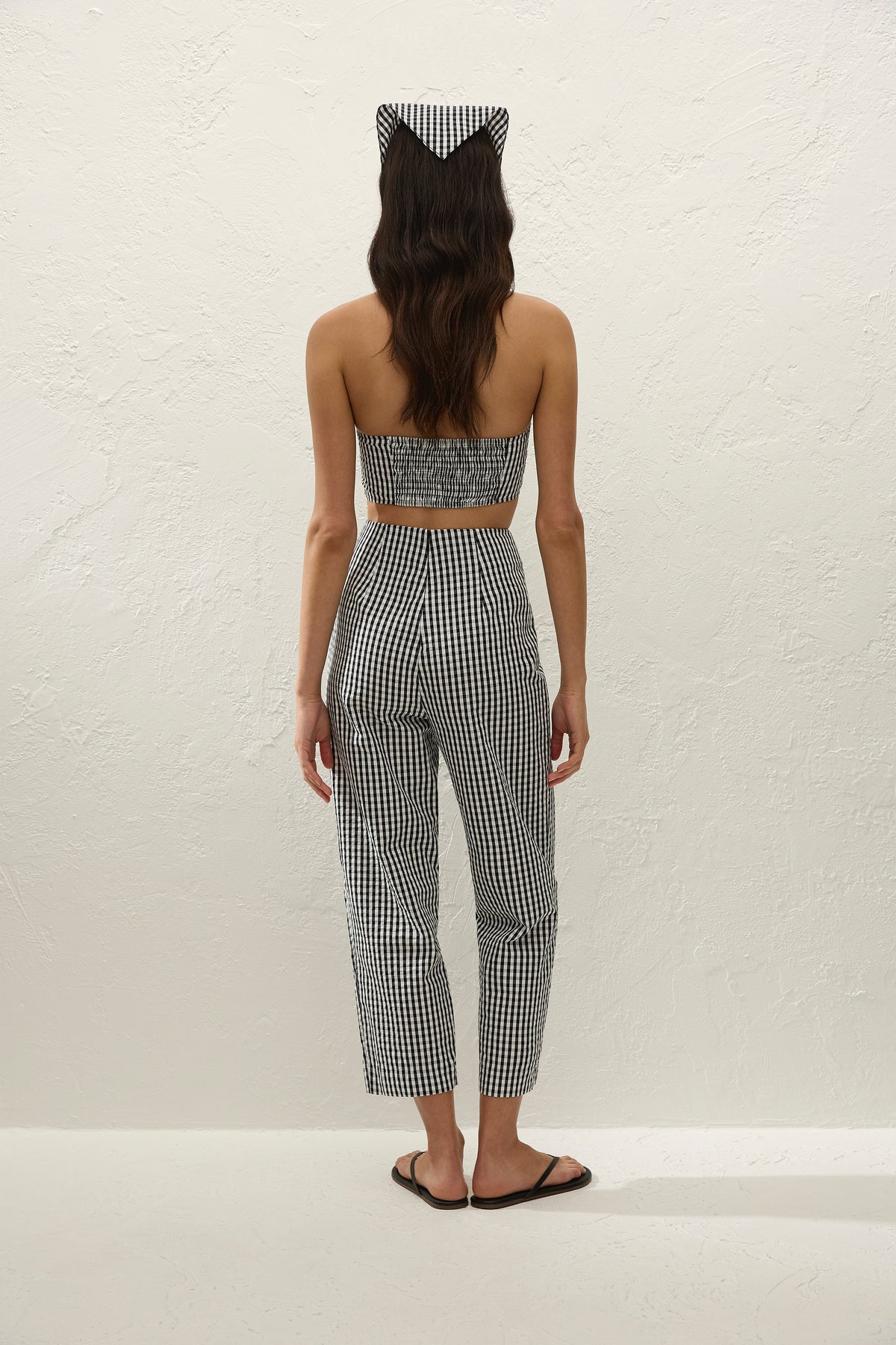 Claudine Pant Black Textured Gingham - Final Sale