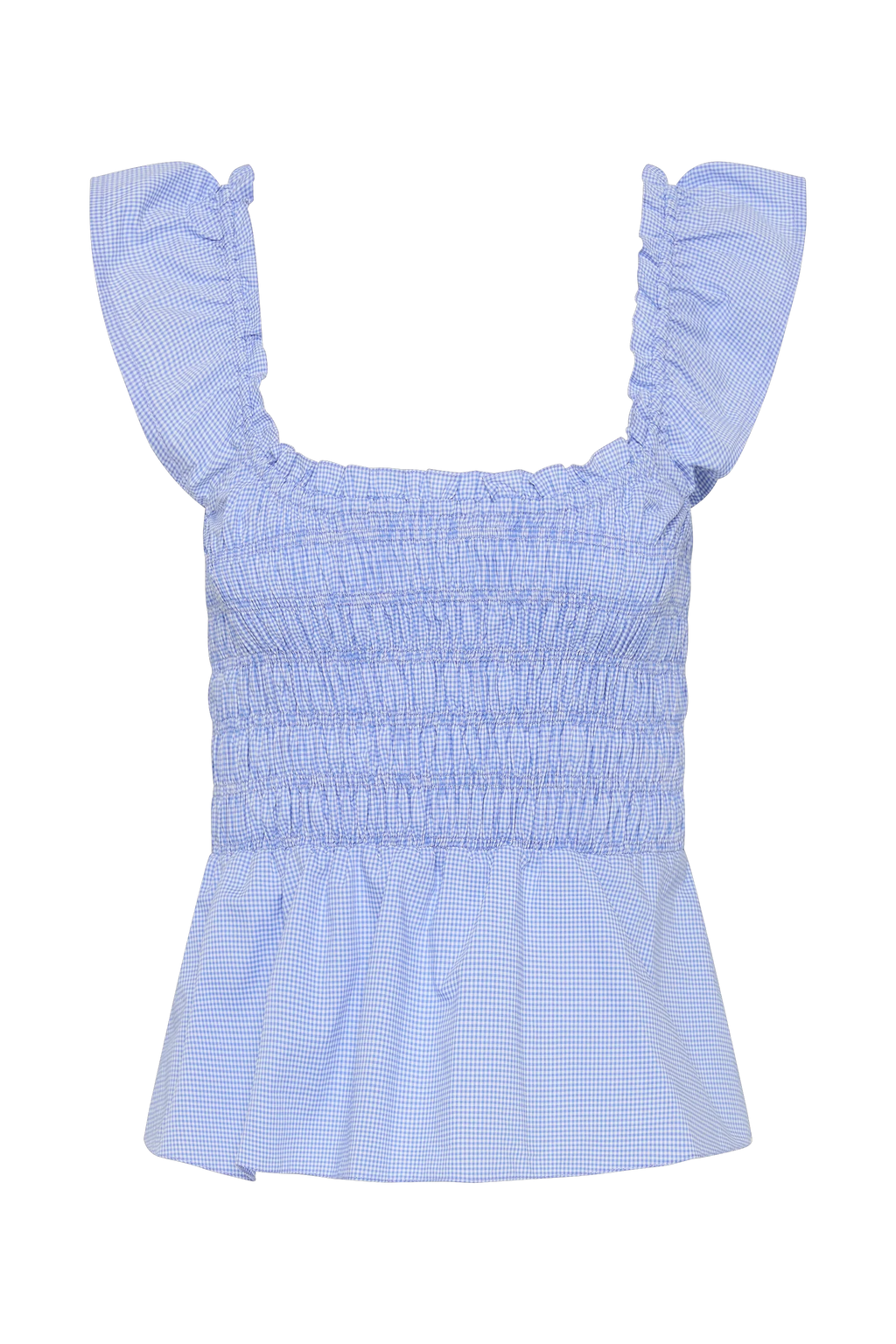 Eudora Top Micro Gingham Soft Blue - Final Sale